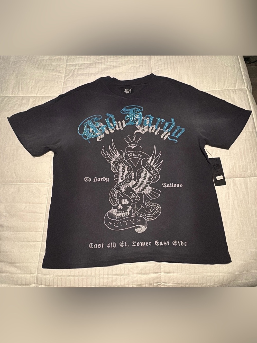 Ed Hardy Dark Grey Short-Sleeve Graphic Tee